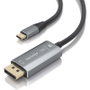 Aisens Cable Conversor Bidireccional USB-C a DisplayPort 8K@60Hz, 1.8m, Negro, Aluminio A109-0880